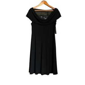 NWT! Patra black short sleeve bead detail dress. Size 12